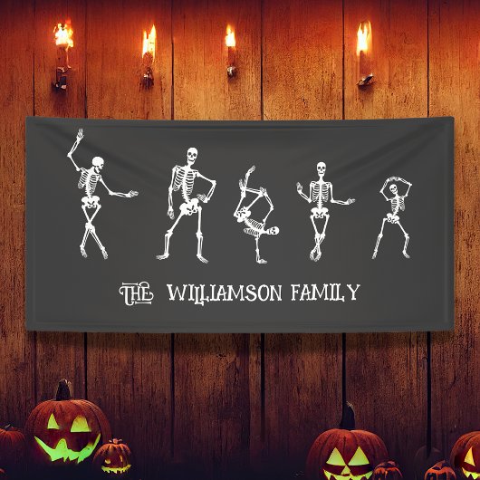 Halloween Skeletons Familie van 5 Aangepaste famil Spandoek