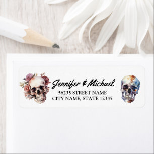 Halloween Skeletons Gothic huwelijksadres Etiket