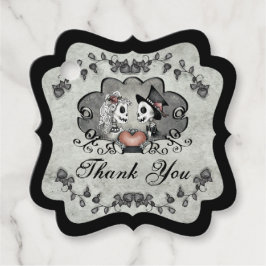 Halloween Skeletons Grey & Black Hartelijk dank Bedankjes Labels