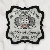 Halloween Skeletons Grey & Black Hartelijk dank Bedankjes Labels (Voorkant)