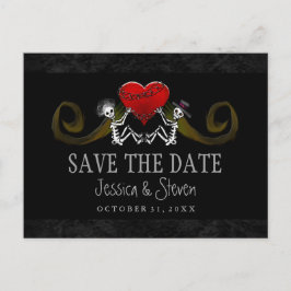 Halloween Skeletons & Heart Matching Bewaar de dat Aankondigingskaart