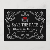 Halloween Skeletons & Heart Matching Bewaar de dat Aankondigingskaart (Voorkant)