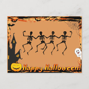 Halloween Skeletons Holiday Briefkaart