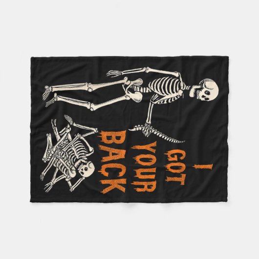 Halloween Skeletons Ive Got Your Back Costume Men  Fleece Deken (Voorkant (Horizontaal))