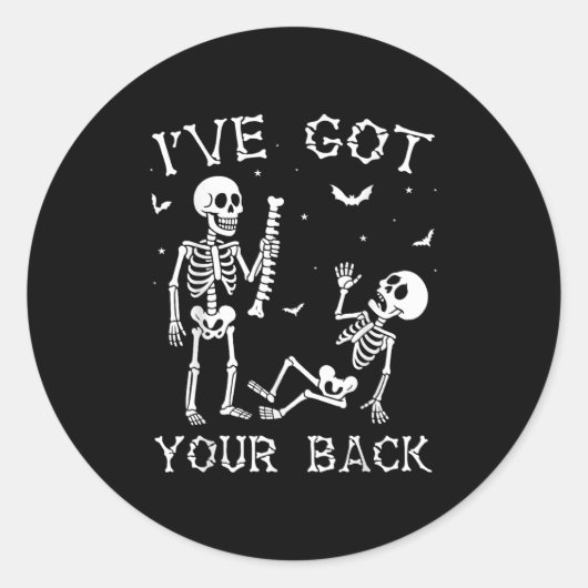 Halloween Skeletons Ive Got Your Back Costume Men Ronde Sticker (Voorkant)