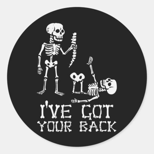 Halloween Skeletons Ive Got Your CK Kostuum Mannen Ronde Sticker (Voorkant)