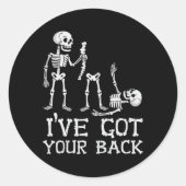 Halloween Skeletons Ive Got Your CK Kostuum Mannen Ronde Sticker (Voorkant)