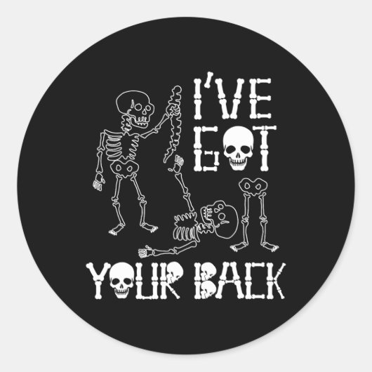 Halloween Skeletons Ive Got Your CK Kostuum Mannen Ronde Sticker (Voorkant)