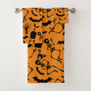 Halloween Skeletons Macabre Dance Bad Handdoek