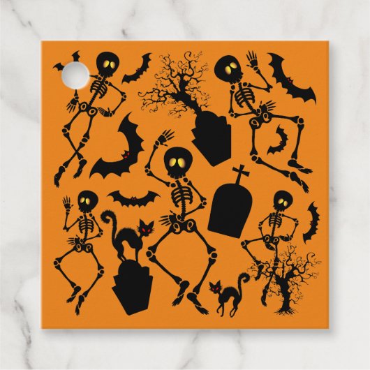 Halloween Skeletons Macabre Dance Bedankjes Labels (Voorkant)