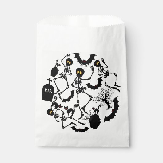 Halloween Skeletons Macabre Dance Bedankzakje (Voorkant)