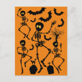 Halloween Skeletons Macabre Dance Briefkaart (Voorkant)
