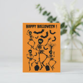 Halloween Skeletons Macabre Dance Briefkaart (Staand voorkant)