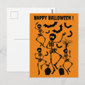 Halloween Skeletons Macabre Dance Briefkaart (Voorkant / Achterkant)