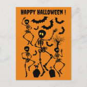 Halloween Skeletons Macabre Dance Briefkaart (Voorkant)