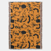 Halloween Skeletons Macabre Dance Deken (Voorkant Verticaal)