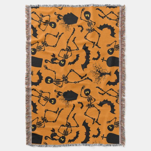 Halloween Skeletons Macabre Dance Deken (Voorkant Verticaal)