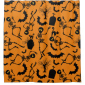 Halloween Skeletons Macabre Dance Douchegordijn (Voorkant)