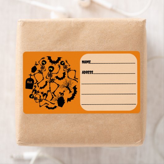 Halloween Skeletons Macabre Dance Etiket (Insitu)