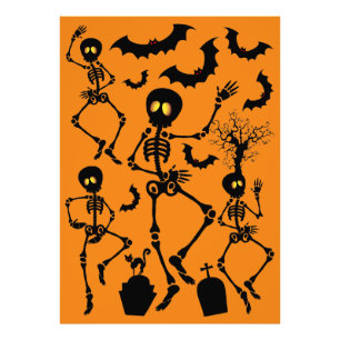 Halloween Skeletons Macabre Dance Foto Afdruk