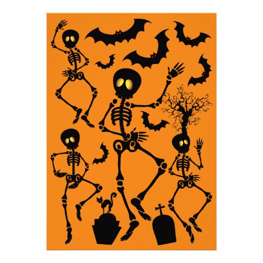 Halloween Skeletons Macabre Dance Foto Afdruk (Voorkant)