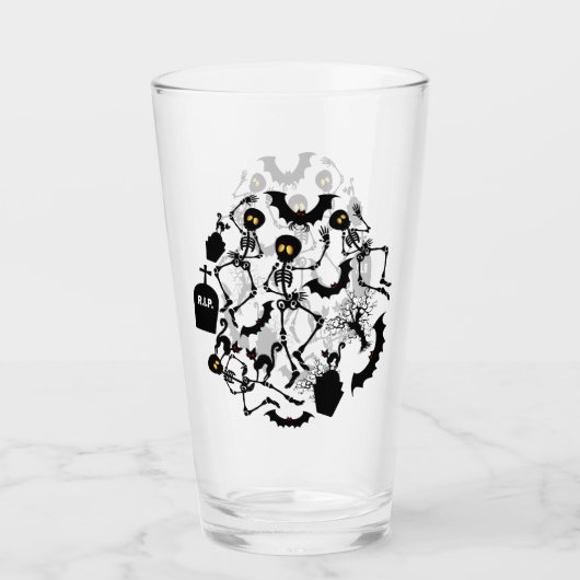 Halloween Skeletons Macabre Dance Glas (Voorkant)