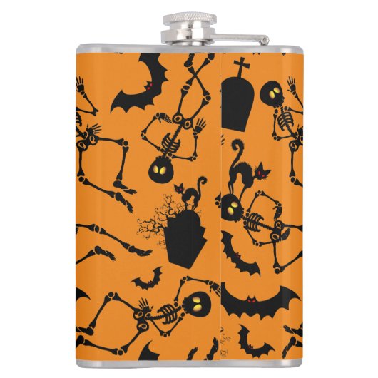 Halloween Skeletons Macabre Dance Heupfles (Achterkant)