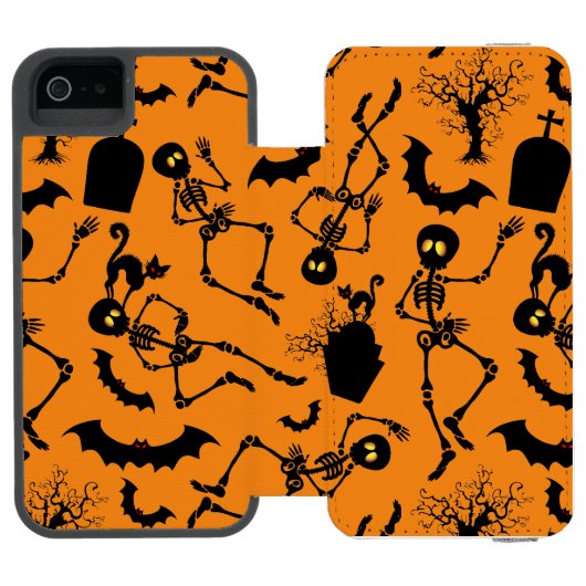 Halloween Skeletons Macabre Dance Incipio iPhone Portemonnee Hoesje (Agenda Open)