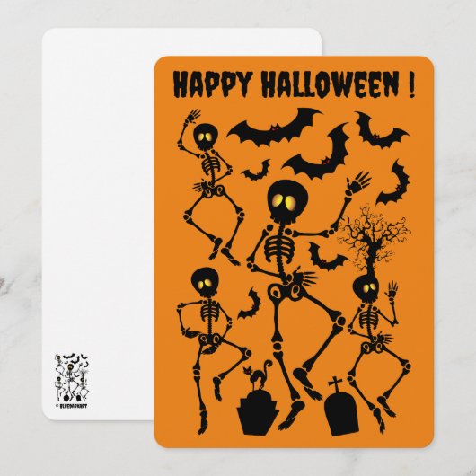 Halloween Skeletons Macabre Dance Kaart (Voorkant / Achterkant)