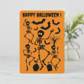 Halloween Skeletons Macabre Dance Kaart (Staand voorkant)
