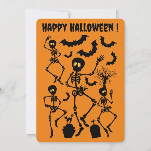 Halloween Skeletons Macabre Dance Kaart (Voorkant)