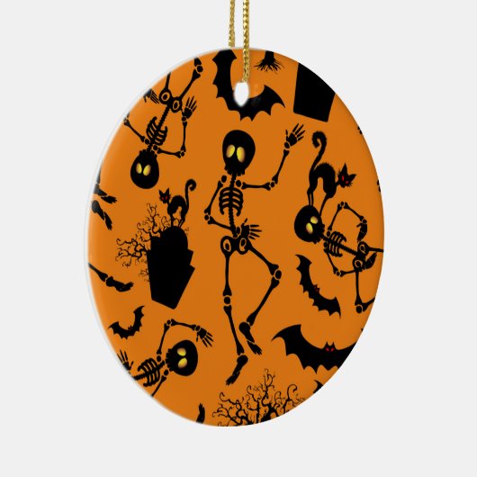 Halloween Skeletons Macabre Dance Keramisch Ornament (Rechts)