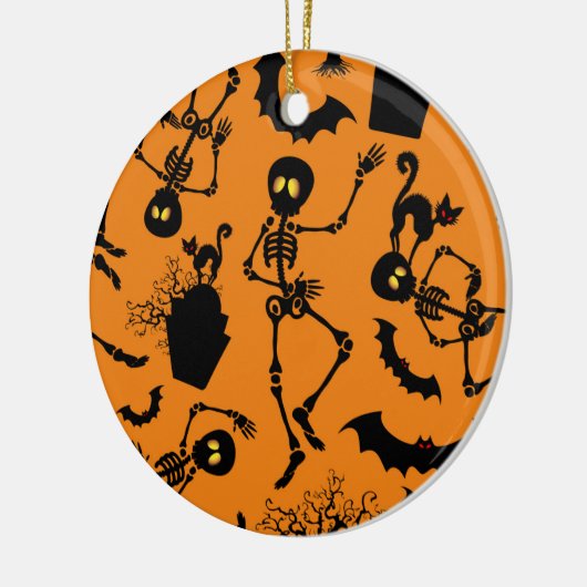 Halloween Skeletons Macabre Dance Keramisch Ornament (Links)