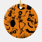 Halloween Skeletons Macabre Dance Keramisch Ornament (Achterkant)