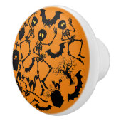 Halloween Skeletons Macabre Dance Keramische Knop (Rechts)