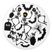 Halloween Skeletons Macabre Dance Keramische Knop (Voorkant)