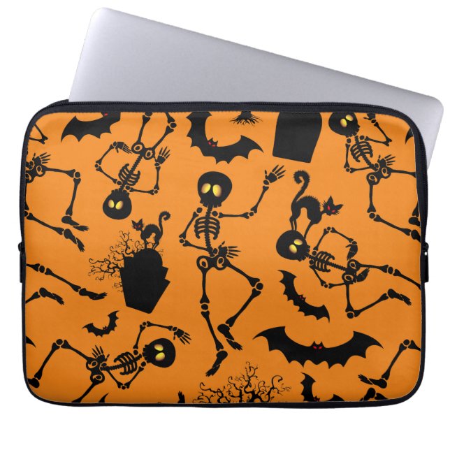 Halloween Skeletons Macabre Dance Laptop Sleeve (Voorkant)