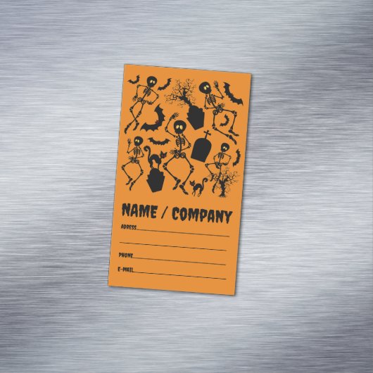 Halloween Skeletons Macabre Dance Magnetisch Visitekaartje (Voorbeeld)