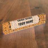 Halloween Skeletons Macabre Dance Naambordje (Zijkant)