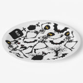 Halloween Skeletons Macabre Dance Papieren Bordje (Gekanteld)