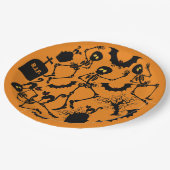 Halloween Skeletons Macabre Dance Papieren Bordje (Gekanteld)