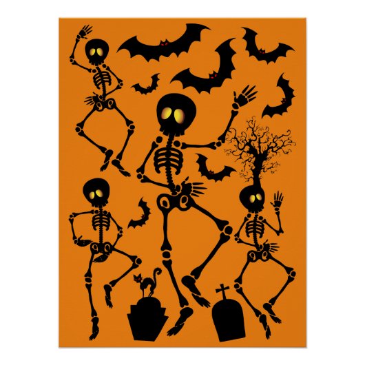 Halloween Skeletons Macabre Dance Perfect Poster (Voorkant)