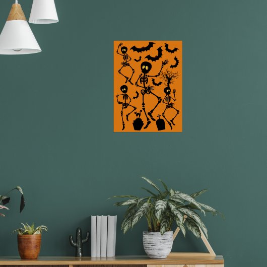 Halloween Skeletons Macabre Dance Poster (Woonkamer 1)