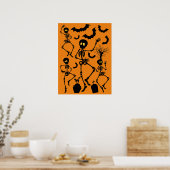 Halloween Skeletons Macabre Dance Poster (Keuken)