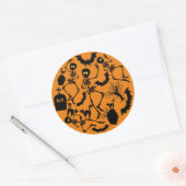 Halloween Skeletons Macabre Dance Ronde Sticker (Envelop)