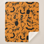 Halloween Skeletons Macabre Dance Sherpa Deken (Voorkant)