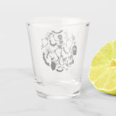 Halloween Skeletons Macabre Dance Shot Glas (Achterkant)