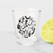 Halloween Skeletons Macabre Dance Shot Glas (Voorkant)