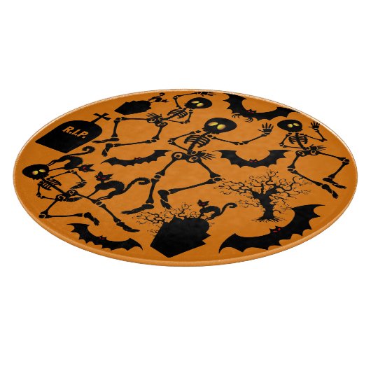 Halloween Skeletons Macabre Dance Snijplank (Hoek)