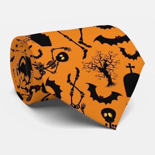 Halloween Skeletons Macabre Dance Stropdas (Opgerold)